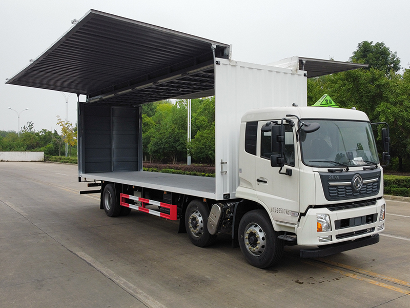 國六黃牌東風(fēng)天錦小三軸9米雙翼展廂式運輸車